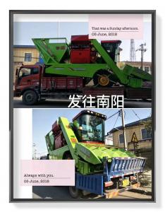 南陽(yáng)客戶訂購(gòu)的穗莖兼收玉米收獲機(jī)發(fā)貨中